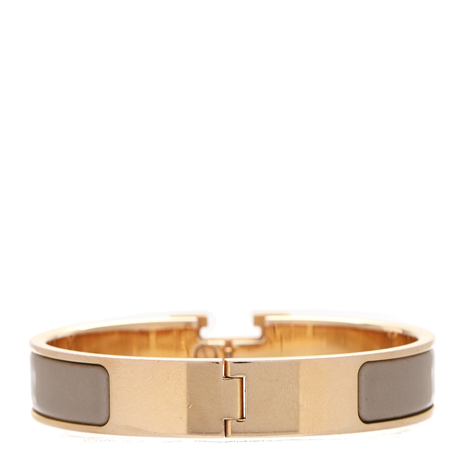 Hermes Enamel Narrow Clic Clac H Bracelet PM Marron Glace 3 of 4