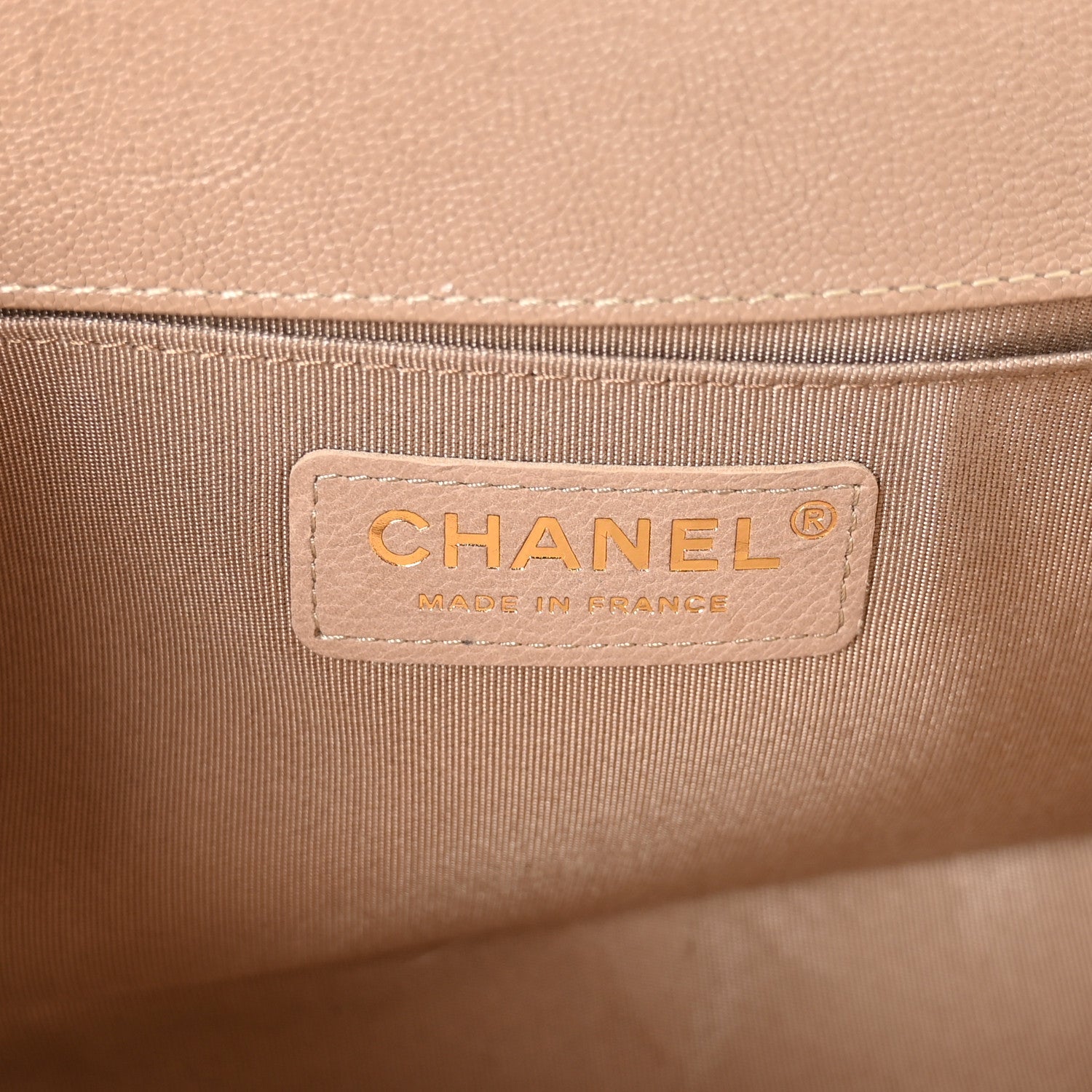 Chanel Caviar Quilted Medium Boy Flap Dark Beige 6 of 11