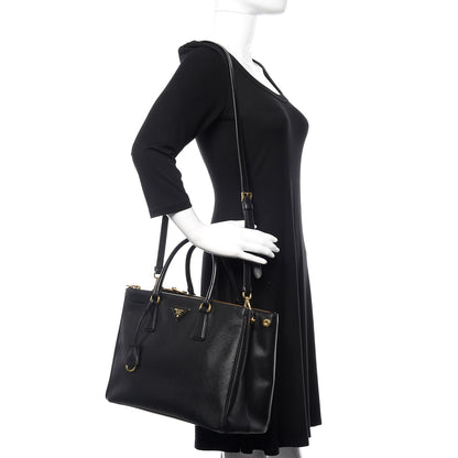 Prada Saffiano Large Galleria Double Zip Tote Black 2 of 10