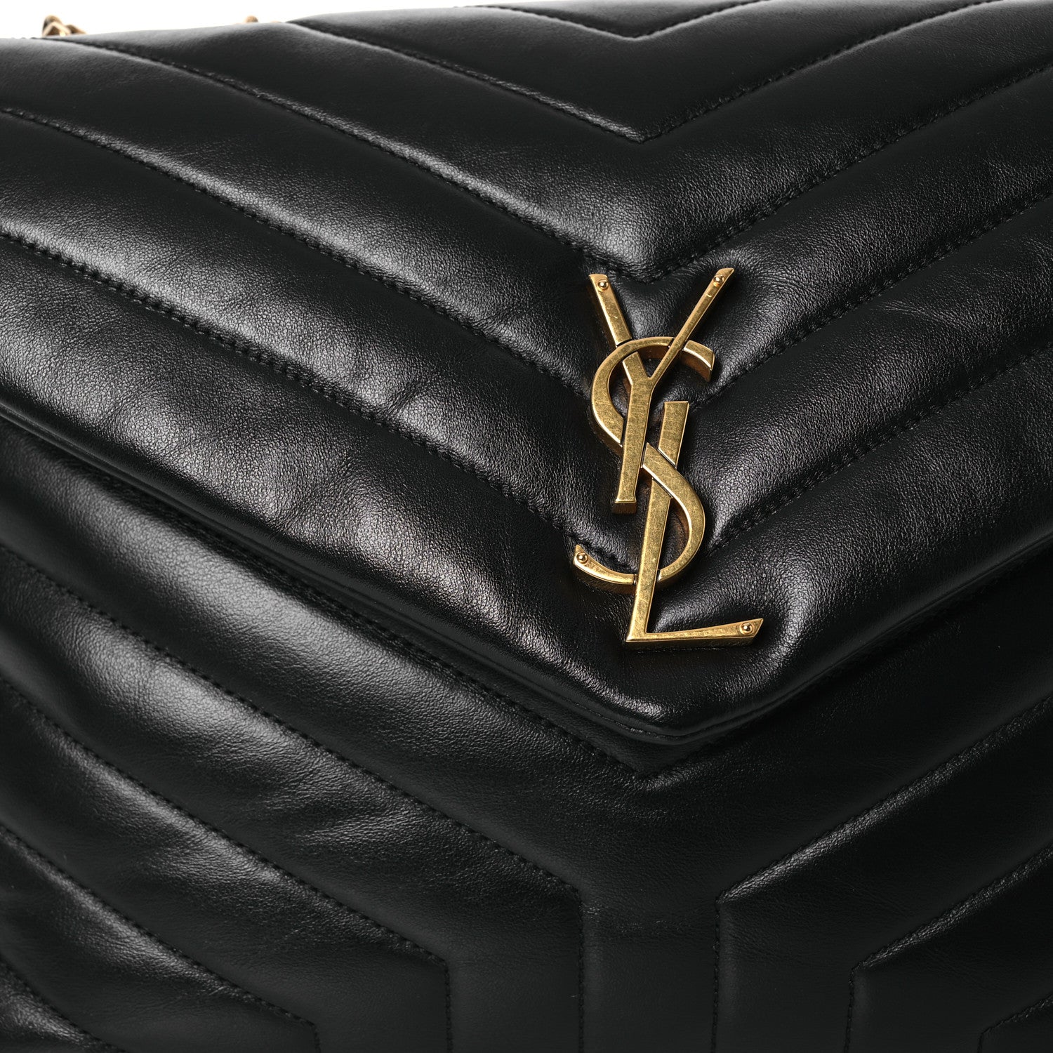 Saint Laurent Calfskin Y Quilted Monogram Medium Loulou Chain Satchel Black 10 of 15