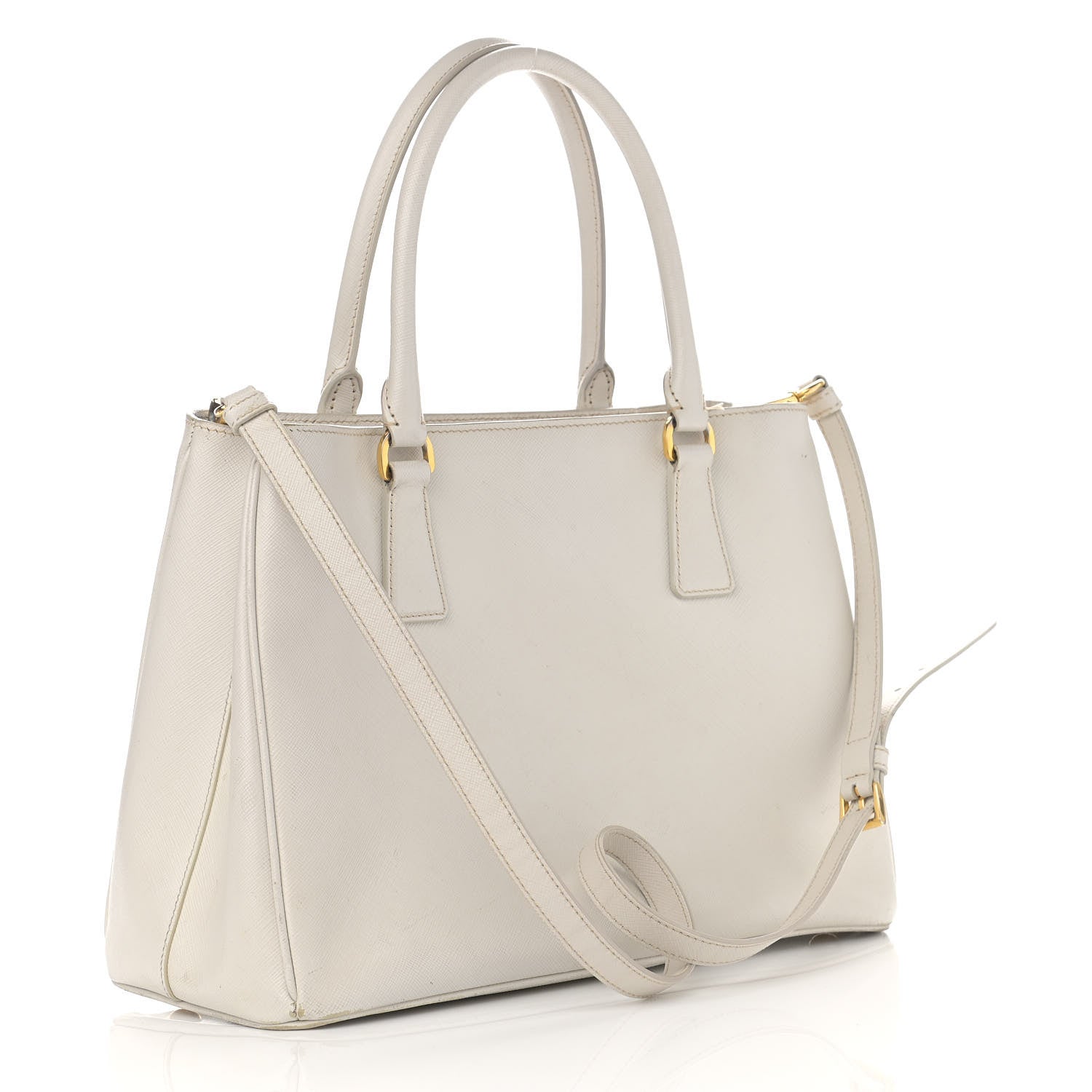 Prada Saffiano Medium Galleria Double Zip Tote Bianco 3 of 19
