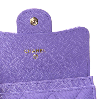 Chanel Caviar Quilted Flap Card Holder Wallet Purple 6 of 9