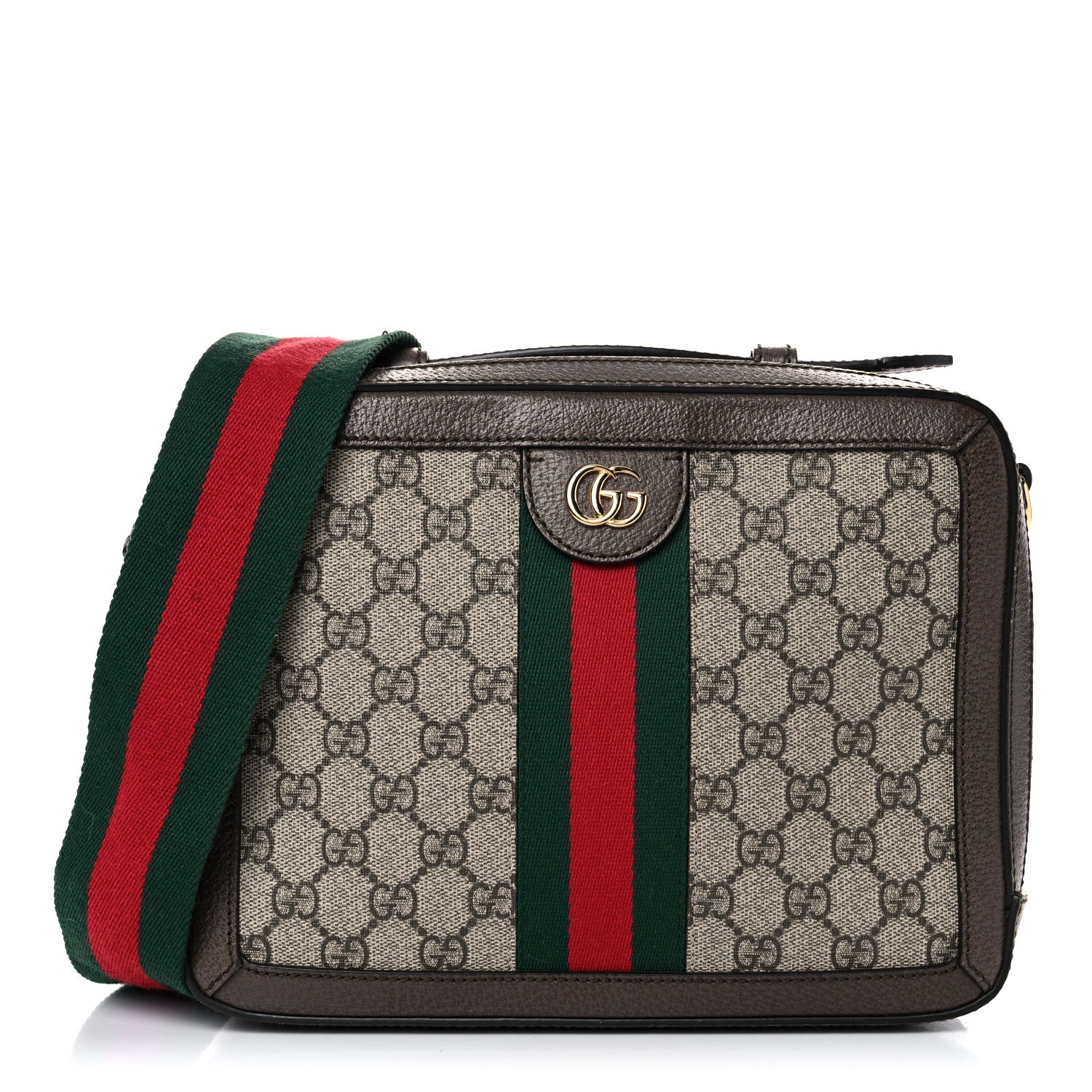 Gucci GG Supreme Web Small Ophidia Top Handle Shoulder Bag Brown 1 of 20