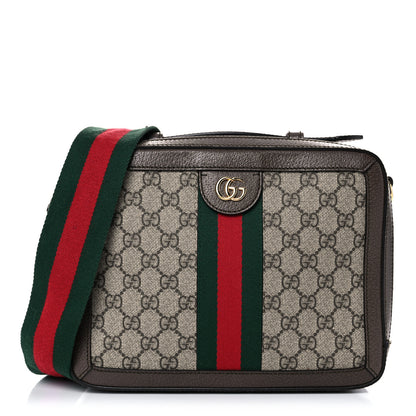 Gucci GG Supreme Web Small Ophidia Top Handle Shoulder Bag Brown 1 of 20