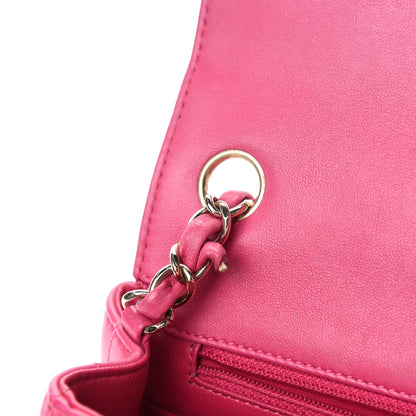Chanel Lambskin Chevron Quilted Mini Square Flap Fuchsia 8 of 12