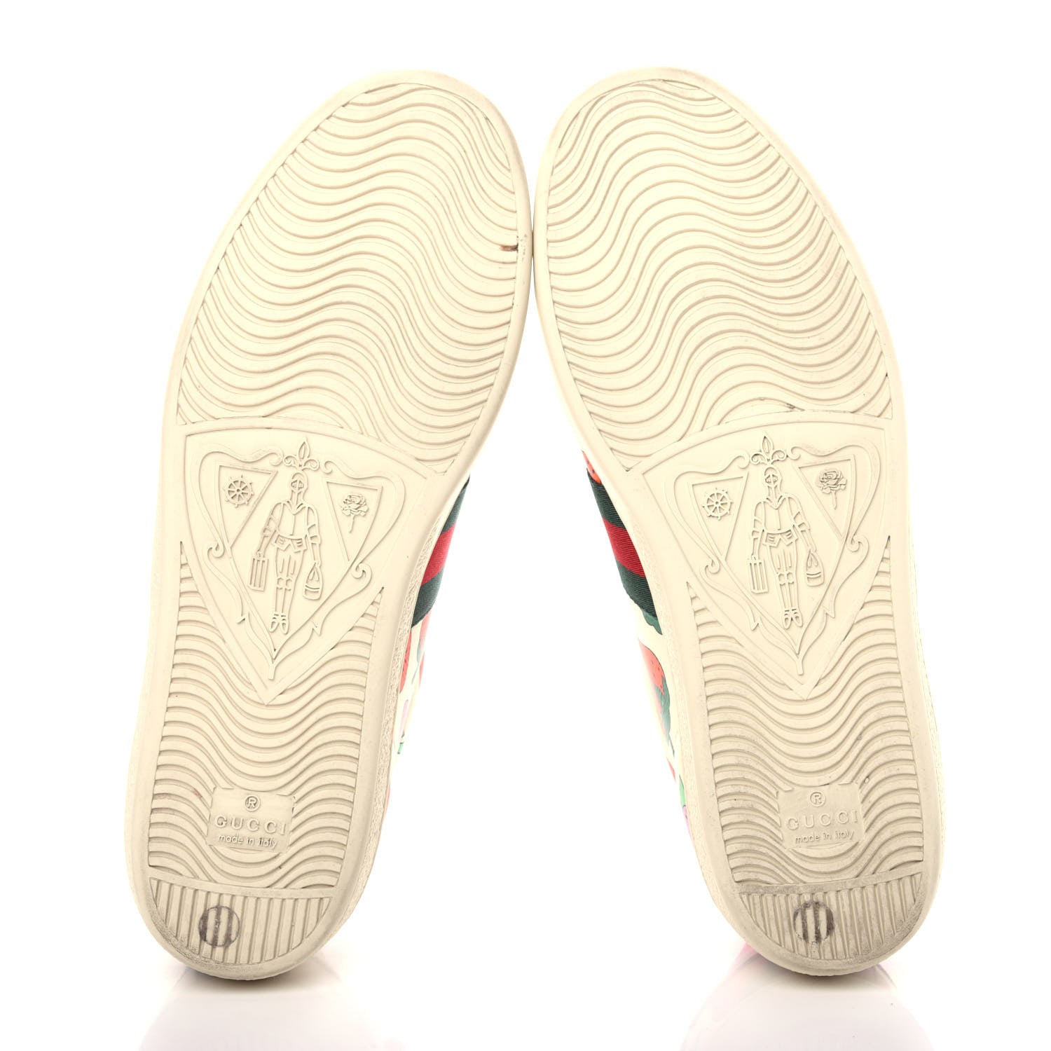 Gucci Calfskin Web Strawberry Print Womens Ace Sneakers 38.5 Ivory Red Green 6 of 11