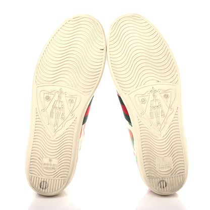 Gucci Calfskin Web Strawberry Print Womens Ace Sneakers 38.5 Ivory Red Green 6 of 11