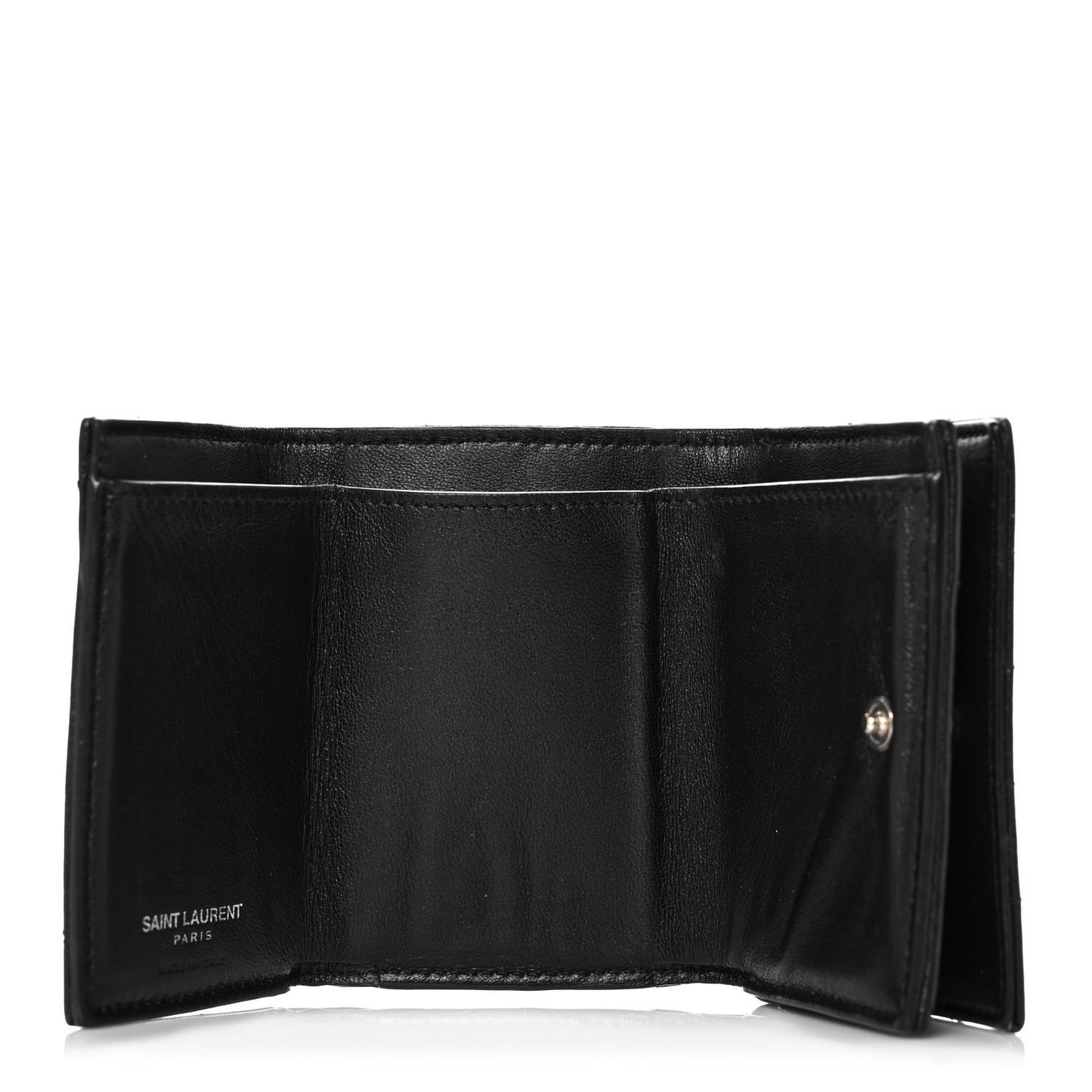 Lambskin Y Quilted Monogram Loulou Tiny Wallet Black
