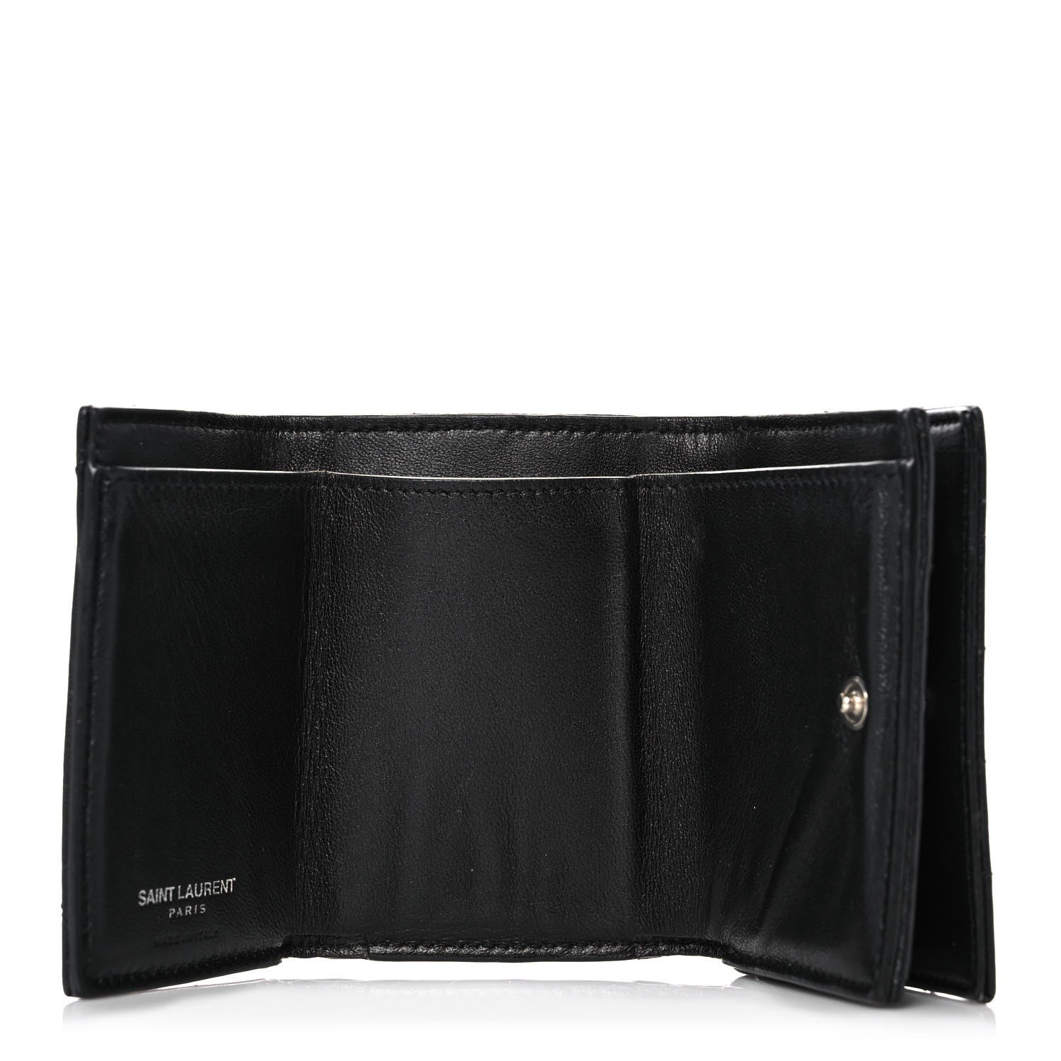Saint Laurent Lambskin Y Quilted Monogram Loulou Tiny Wallet Black 5 of 12