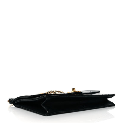 Chanel Goatskin Quilted Pearl Chain Flap Bag Black 4 of 10
