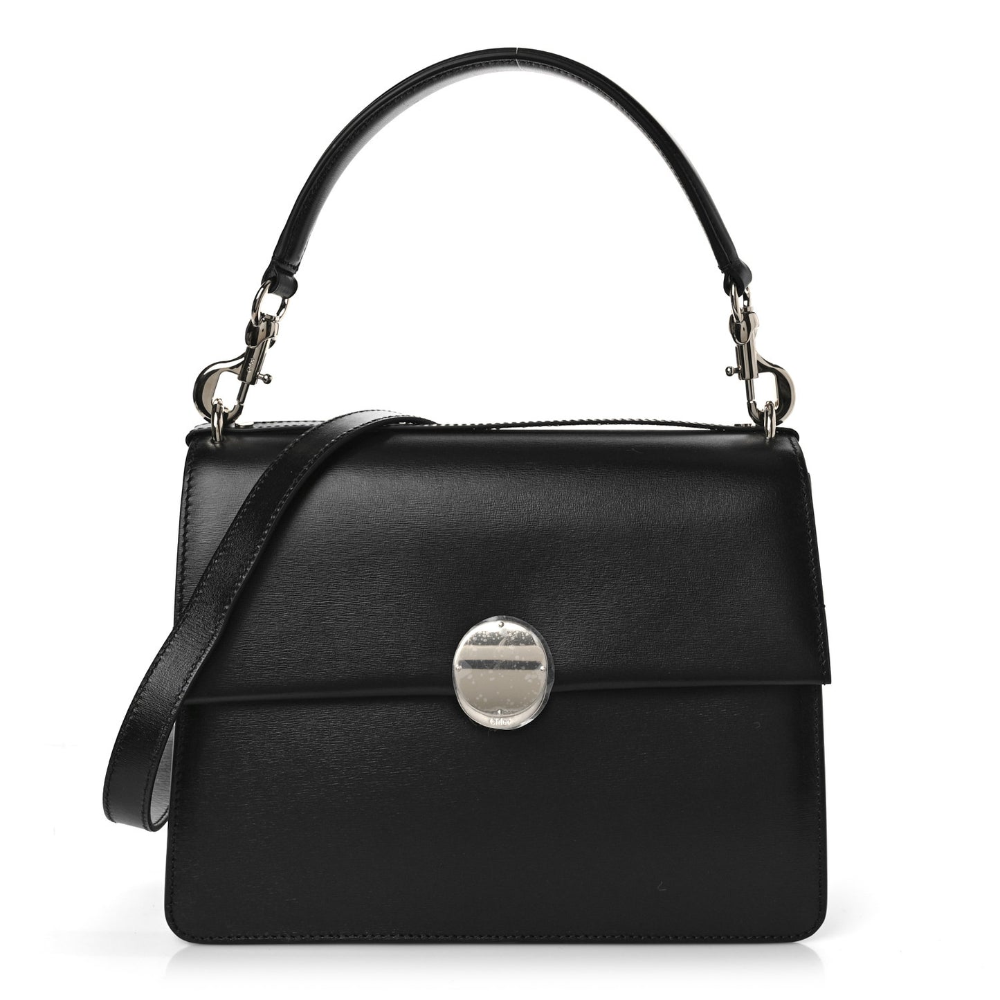 Box Calfskin Medium Penelope Top Handle Bag Black
