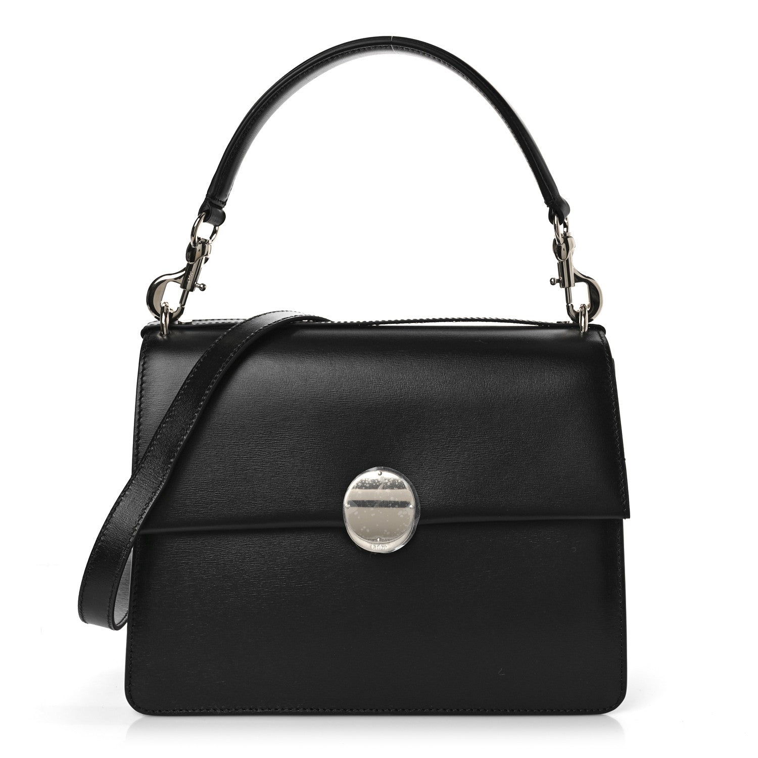 Chloe Box Calfskin Medium Penelope Top Handle Bag Black 1 of 8