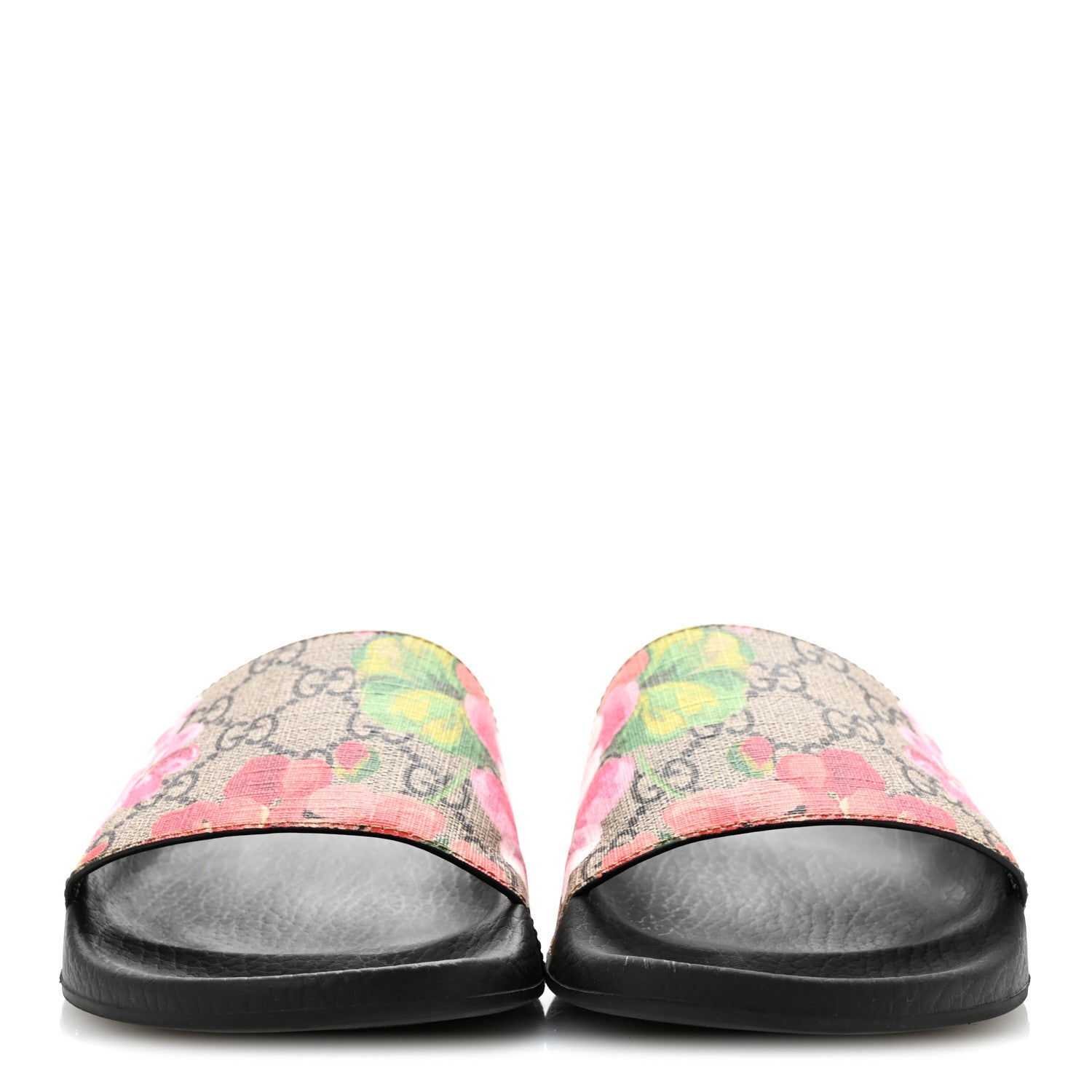 Gucci GG Supreme Monogram Blooms Slide Sandals 37 Beige Multicolor 3 of 11