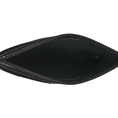 Saint Laurent Grain De Poudre Matelasse Chevron Monogram Credit Card Case Black 5 of 7