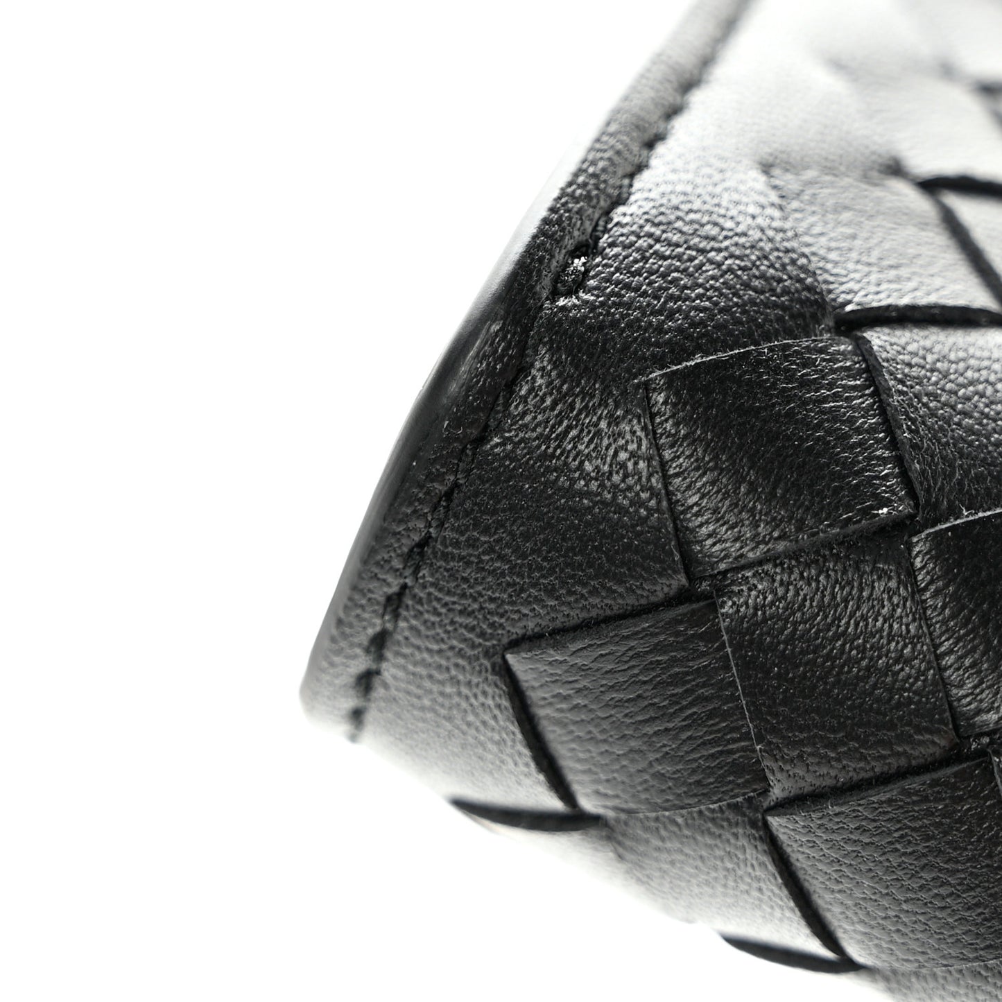Nappa Intrecciato Continental Compact Flap Wallet Black