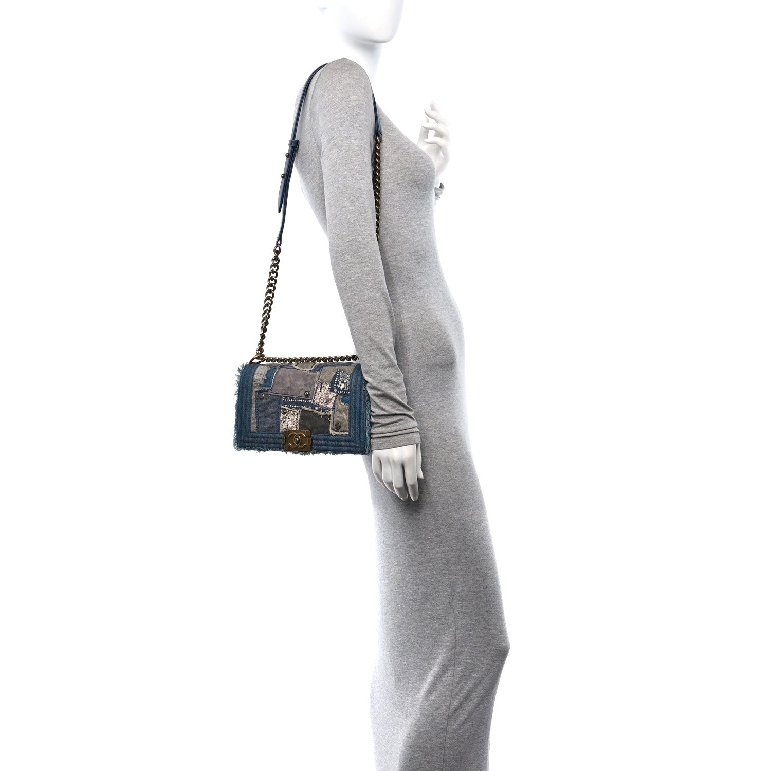 Chanel Denim Patchwork Medium Boy Flap Blue 1 of 9