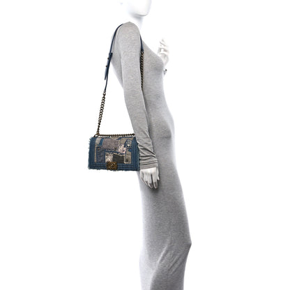 Chanel Denim Patchwork Medium Boy Flap Blue 1 of 9