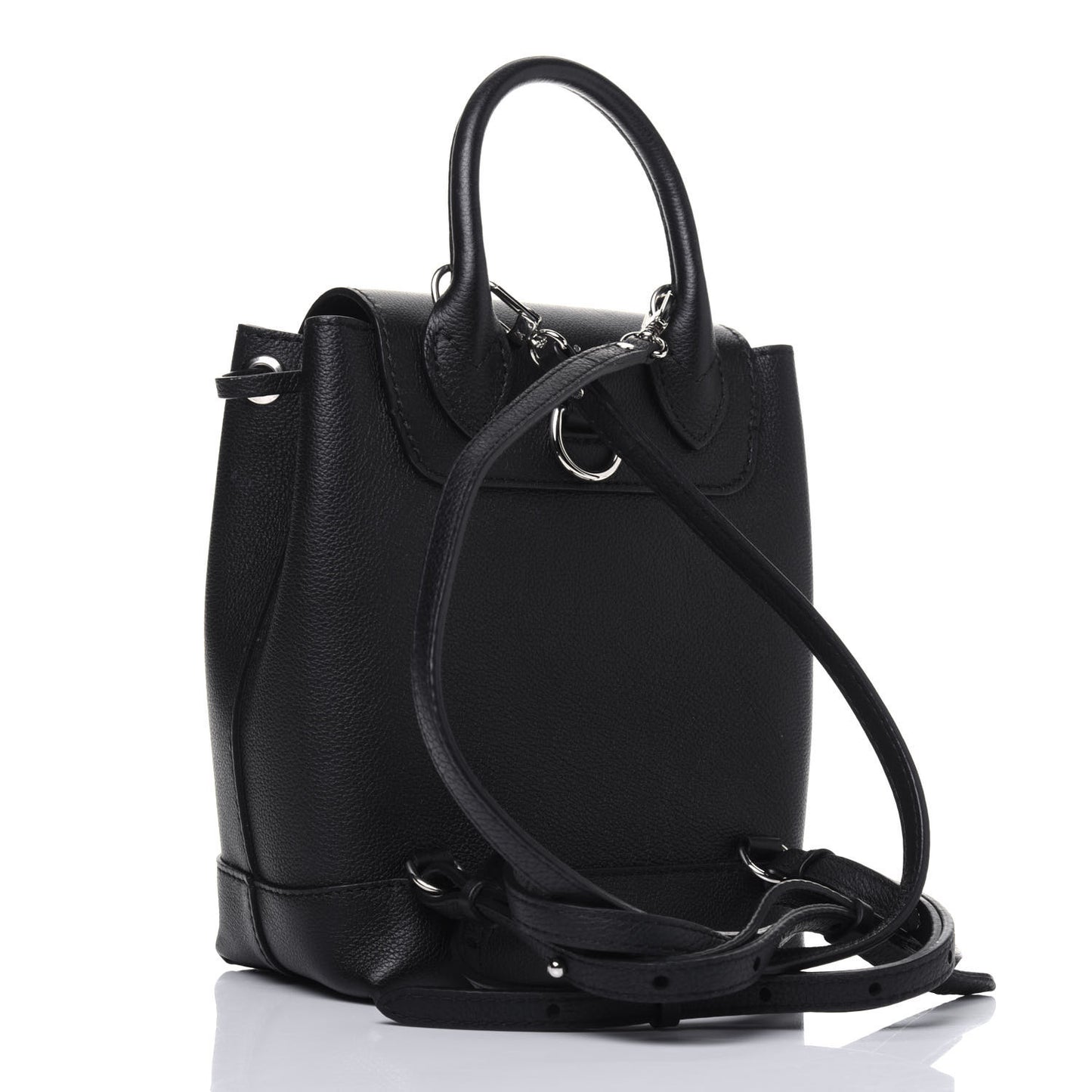 Calfskin Lockme Mini Backpack Black