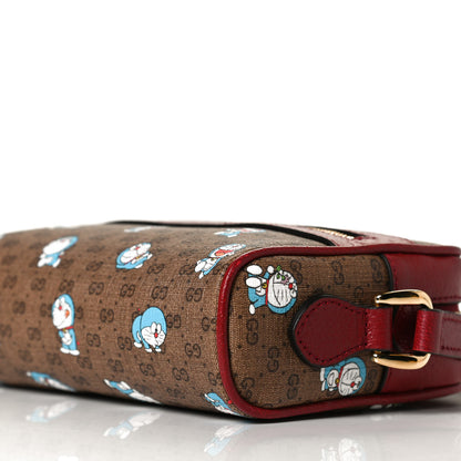 Gucci X DORAEMON Mini Vintage GG Supreme Monogram Camera Bag Beige Cherry Red 10 of 12
