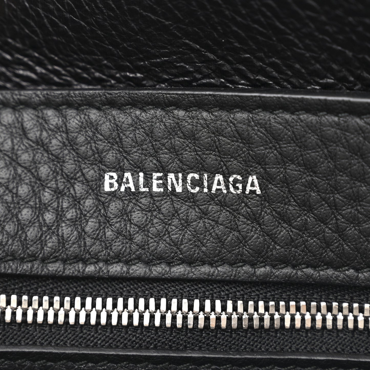 Metallic Goatskin Logo XXS Everyday Tote Argent Black