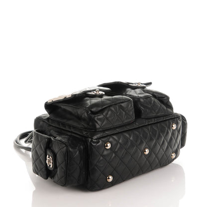 Chanel Calfskin Quilted Large Cambon Multipocket Reporter Black White 4 of 10