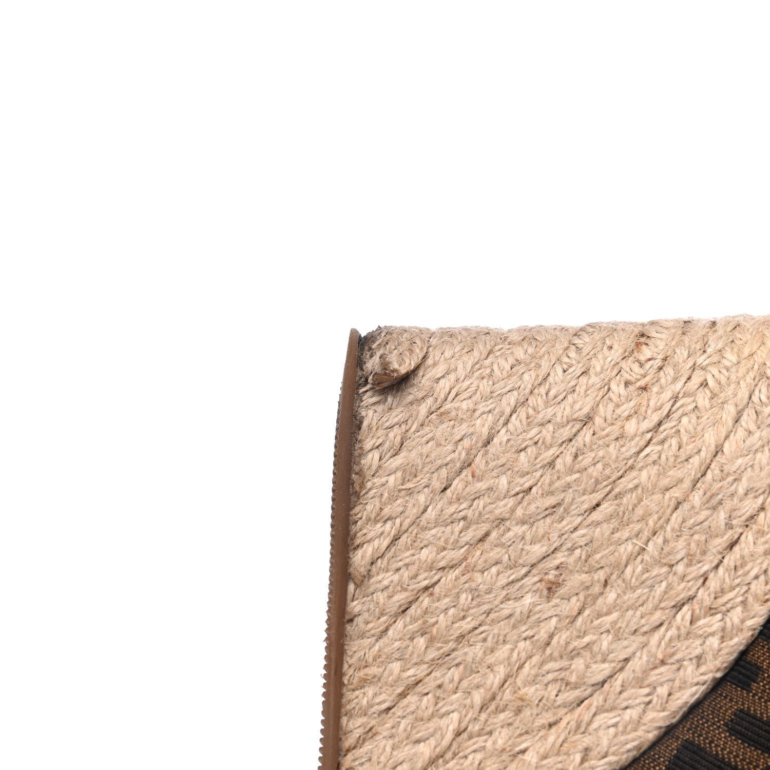 Fendi Zucca Raffia Zeppa Wedge Sandals 39.5 Tobacco 9 of 21