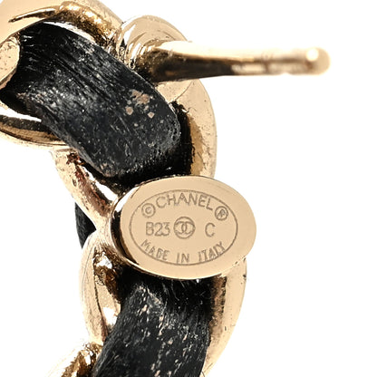 Chanel Metal Resin Lambskin Quilted CC Turnlock Chain Flap Bag Earrings Black Gold 4 of 6