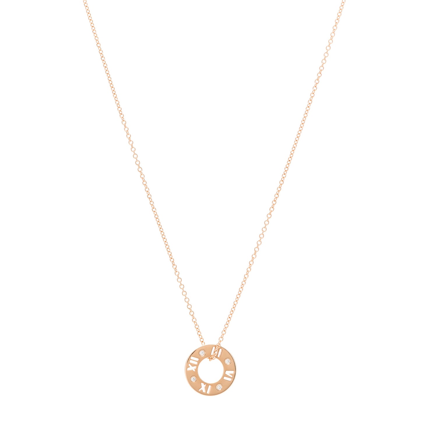 18K Rose Gold Diamond Atlas Pierced Pendant Necklace