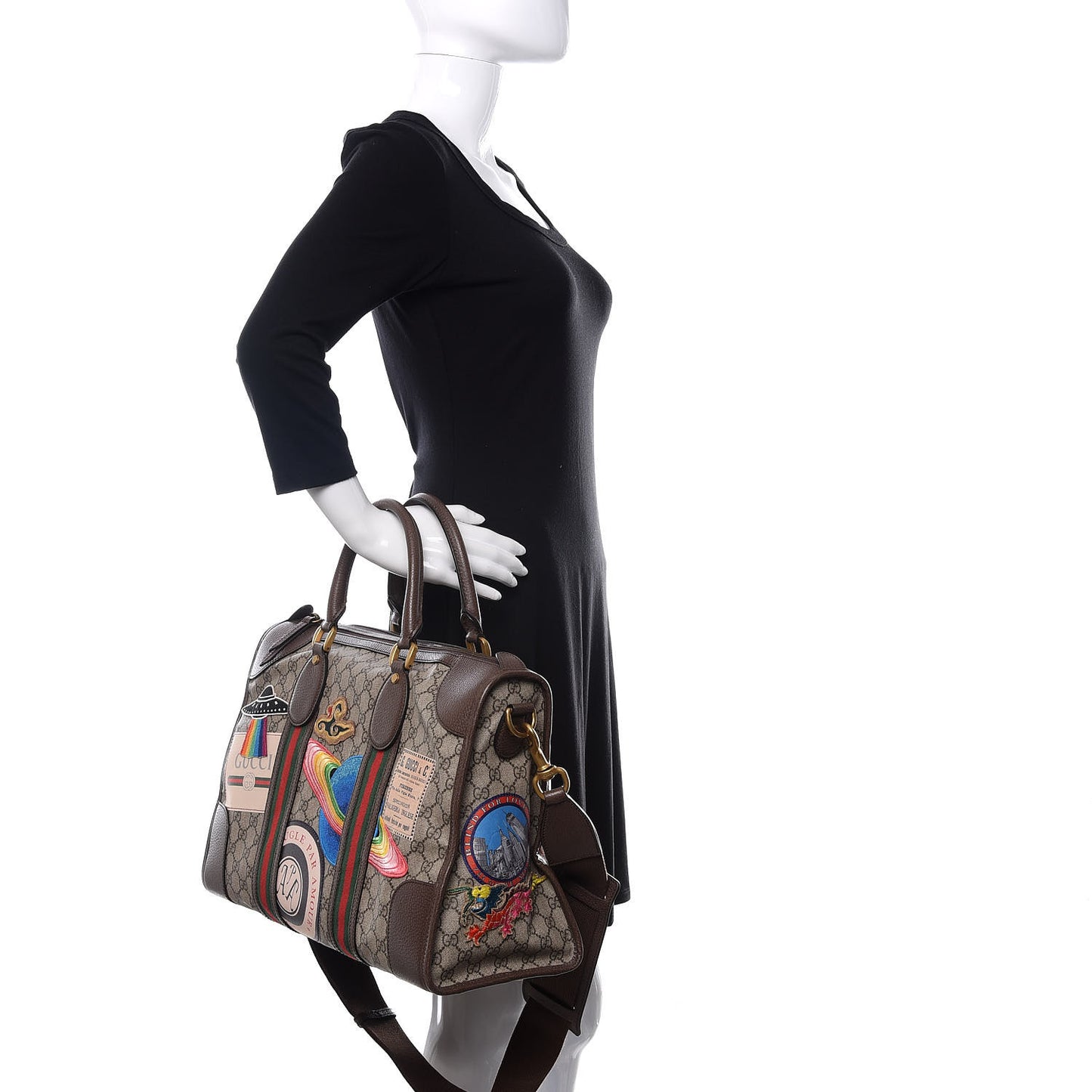 Soft GG Supreme Monogram Courrier Medium Duffle Bag Beige New Acero Multicolor
