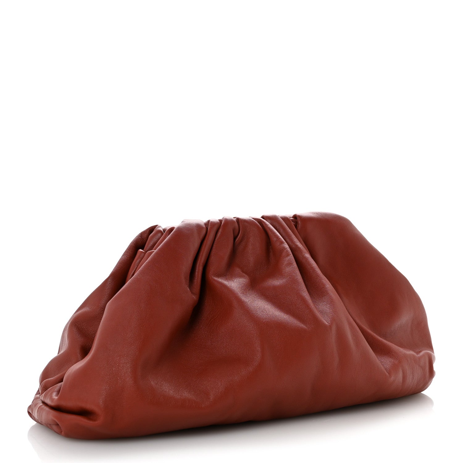 Bottega Veneta Smooth Butter Calf The Pouch Oversized Clutch Rust 3 of 12