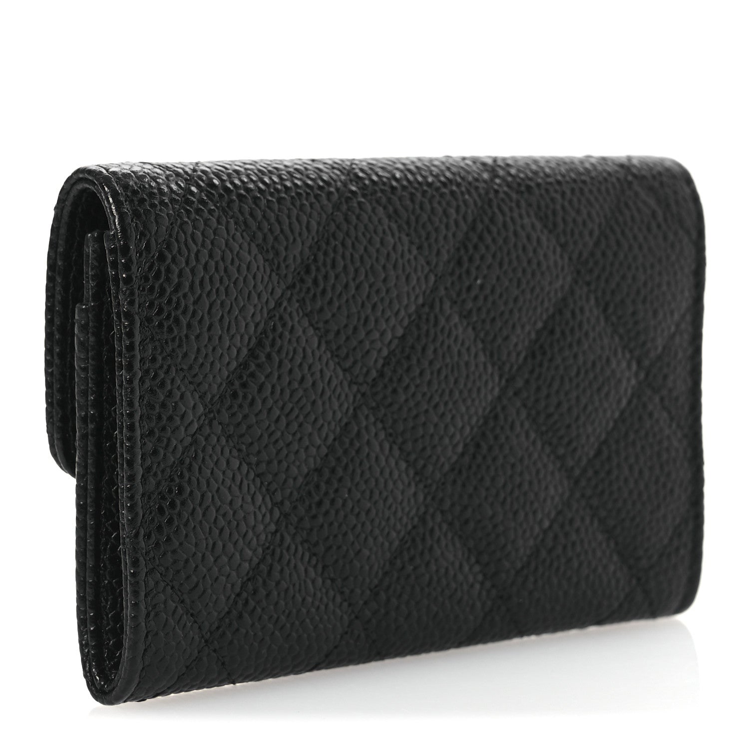 Chanel Caviar Quilted Flap Card Holder Wallet Black 3 of 9