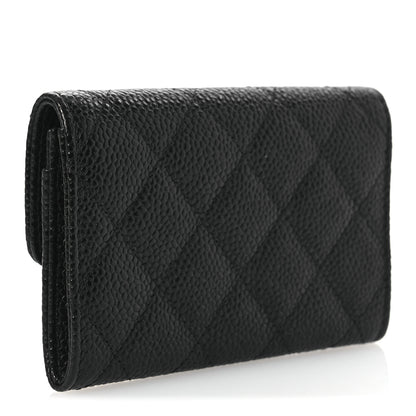 Chanel Caviar Quilted Flap Card Holder Wallet Black 3 of 9