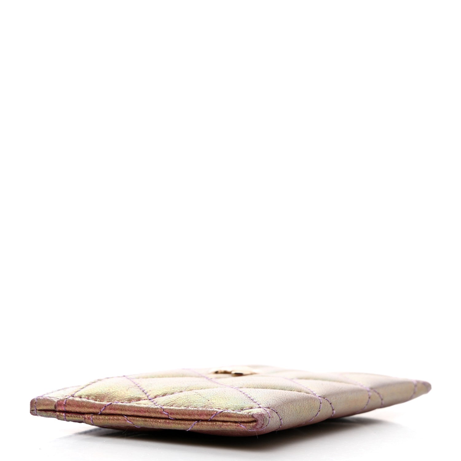 Chanel Iridescent Lambskin Quilted Card Holder Purple 4 of 10