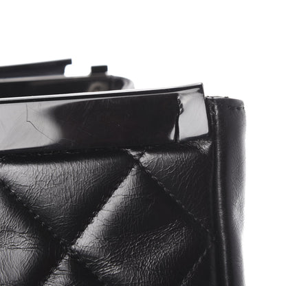 Chanel Glazed Calfskin Quilted Large CC Delivery Tote Black 15 of 16
