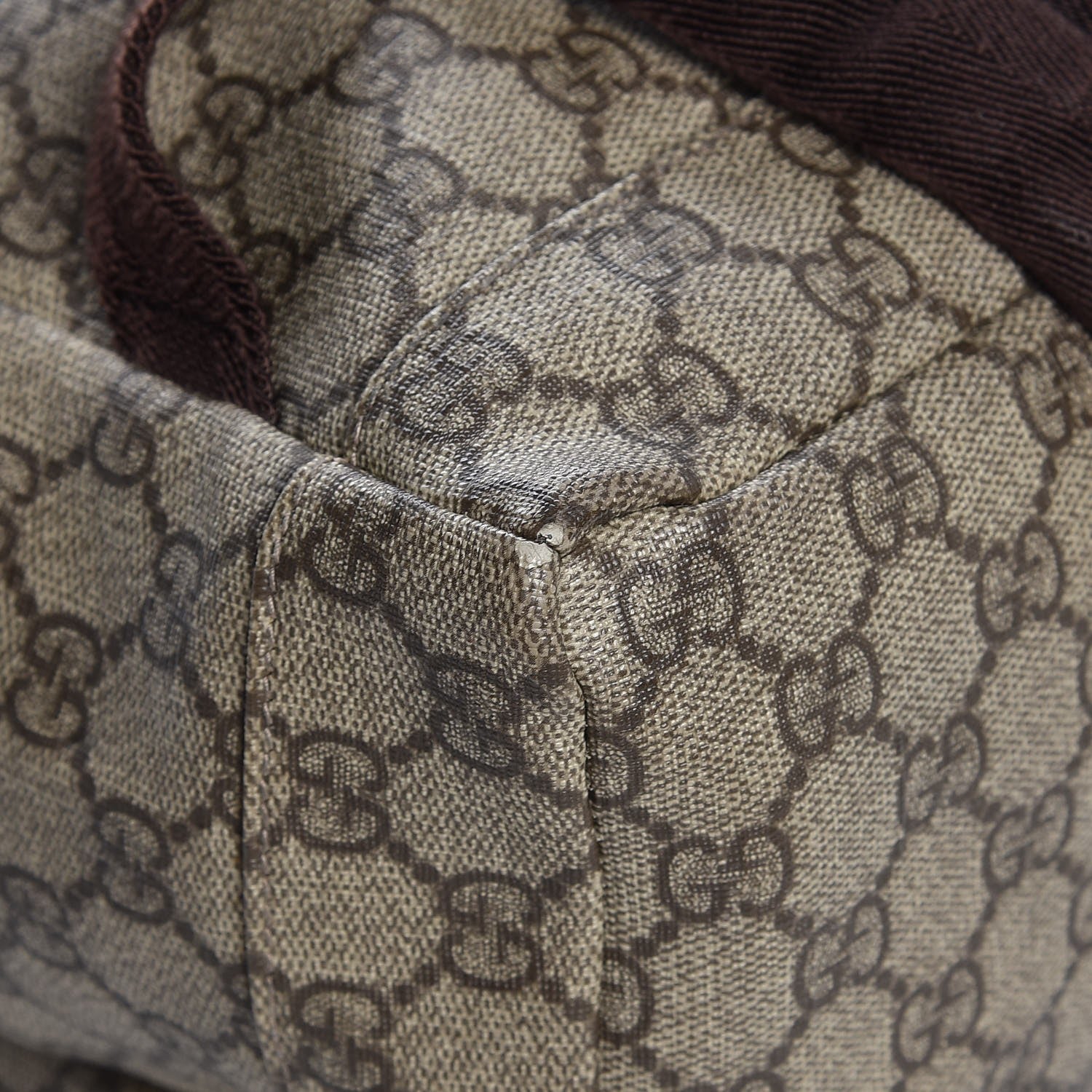 Gucci GG Supreme Monogram Medium Single Buckle Rucksack Backpack Beige Ebony Brown 10 of 13