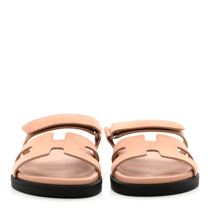 Hermes Suede Goatskin Womens Chypre Sandals 36 Nude 2 of 8