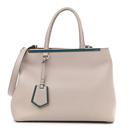 Fendi Vitello Dolce Century Regular 2Jours Tote Grigio Polvere Ciclamino 1 of 14