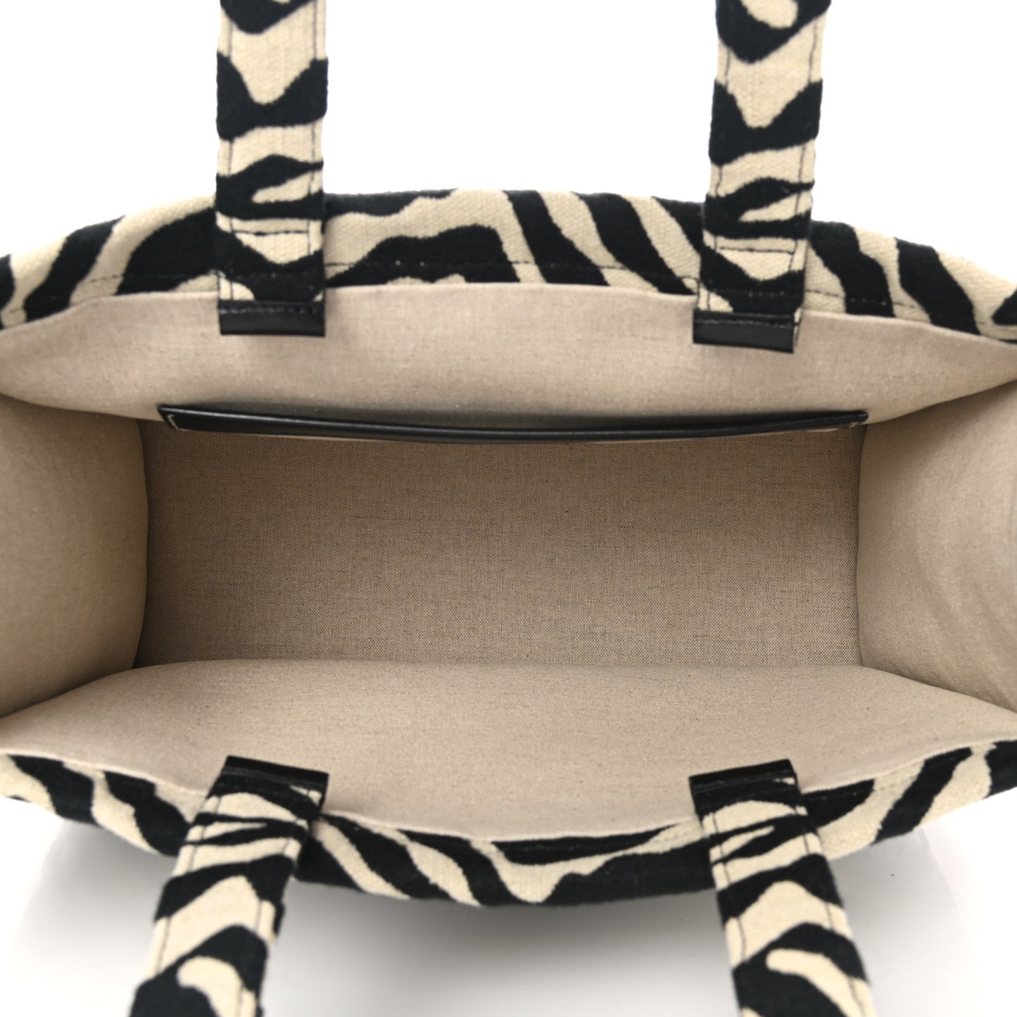 Canvas Calfskin Triomphe Large Cabas Thais Natural Black