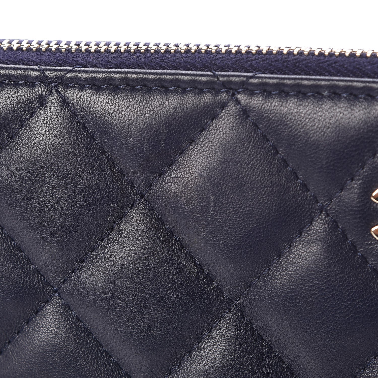 Chanel Lambskin Quilted Medium Casino Beauty CC Cosmetic Case Navy 8 of 9