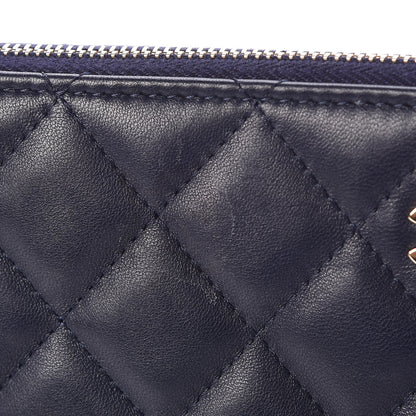 Chanel Lambskin Quilted Medium Casino Beauty CC Cosmetic Case Navy 8 of 9