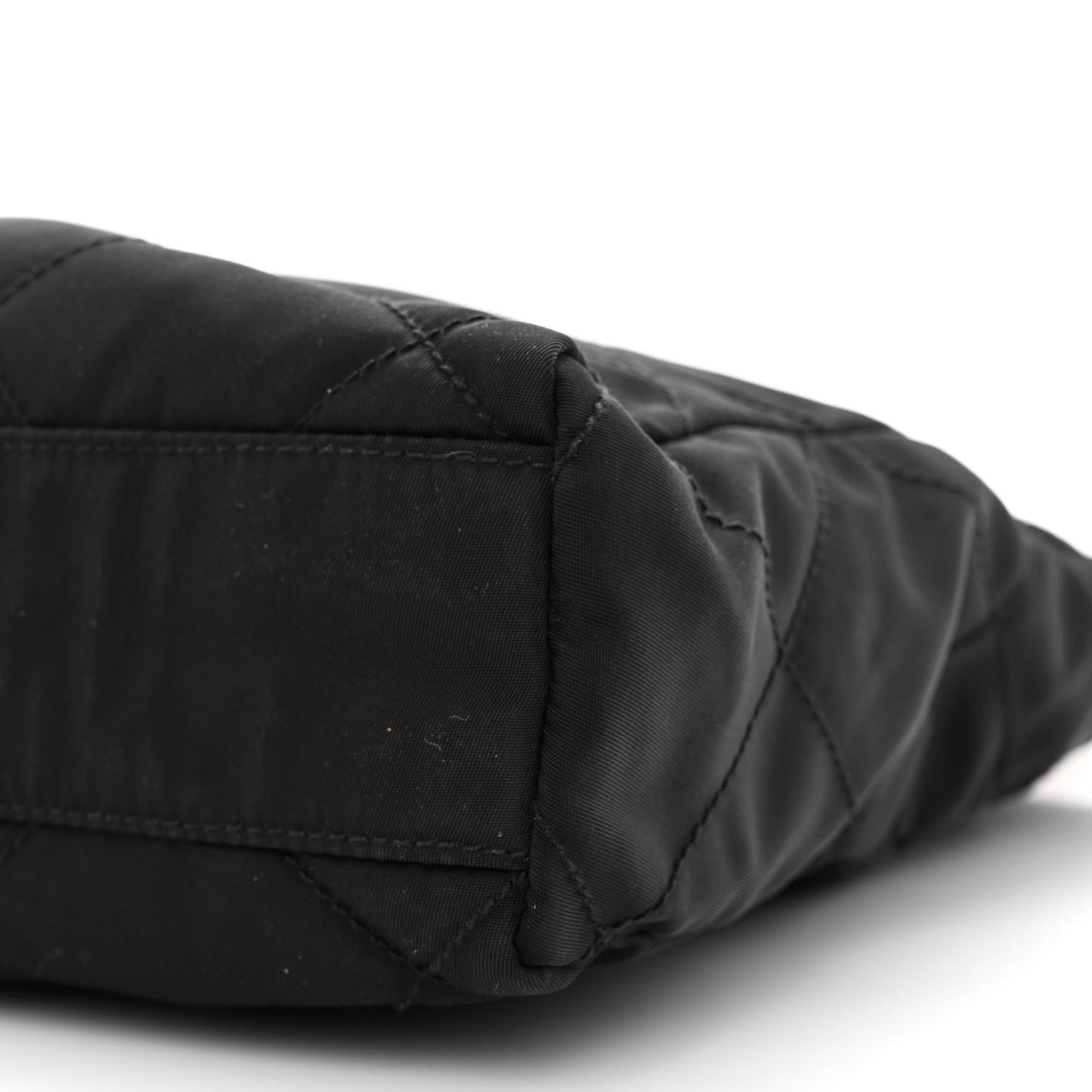 Nylon Tessuto Quilted Shoulder Bag Black