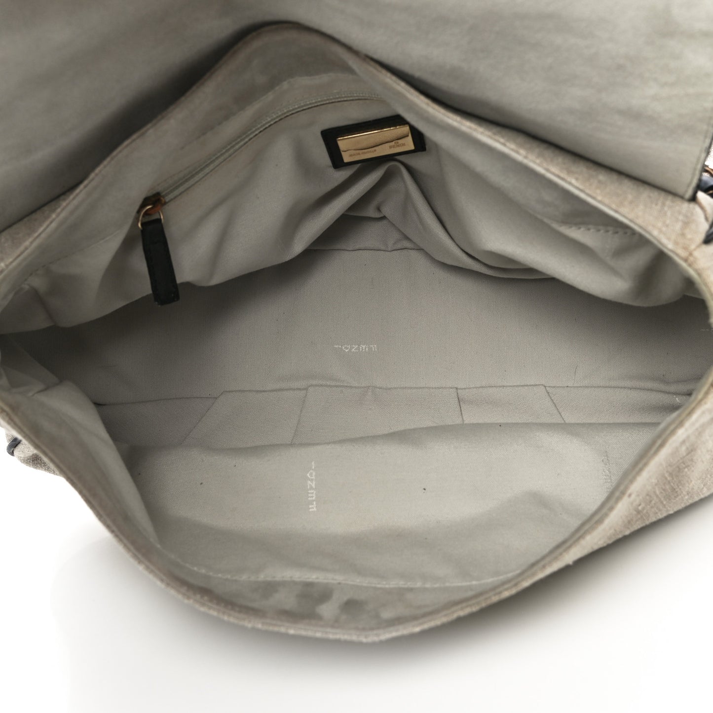 Linen Embroidered Mia Shoulder Flap Beige Black