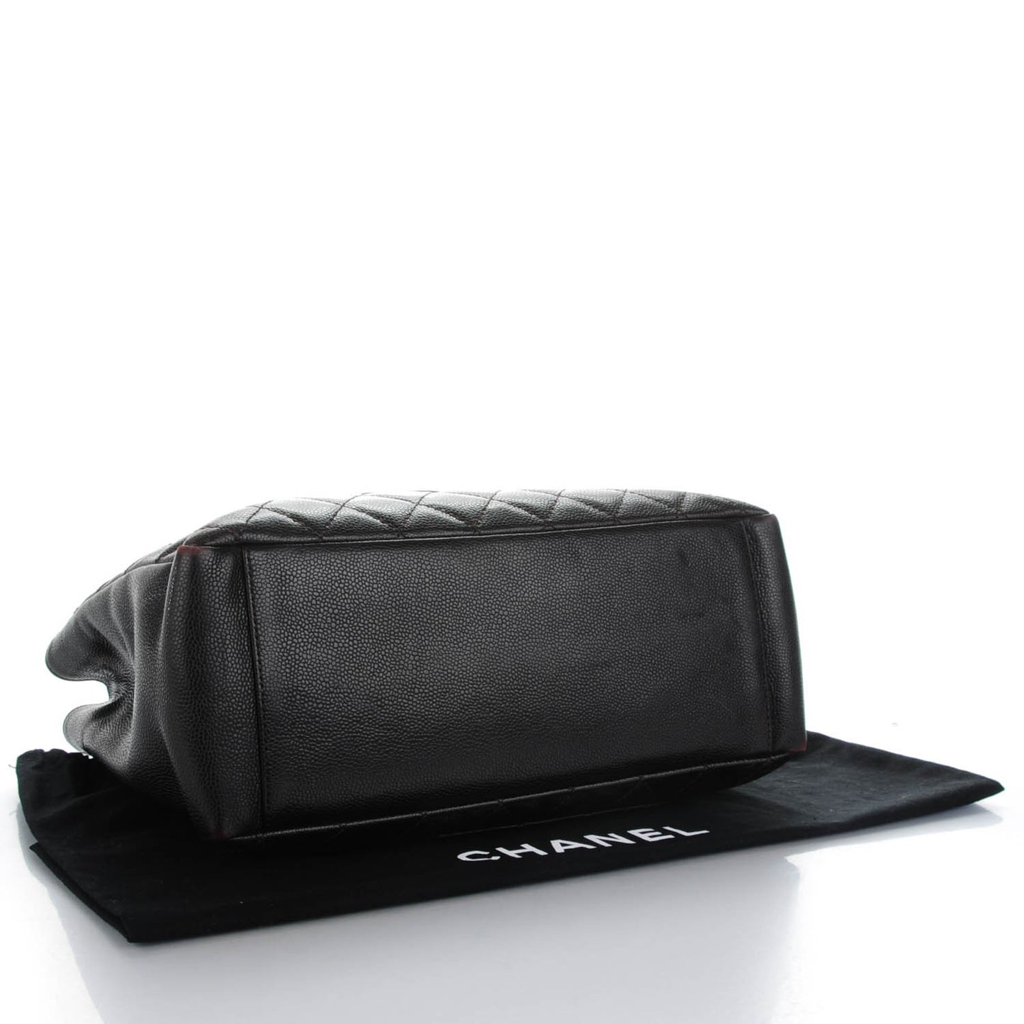 Caviar Quilted Grand Shopping Tote GST Dark Brown