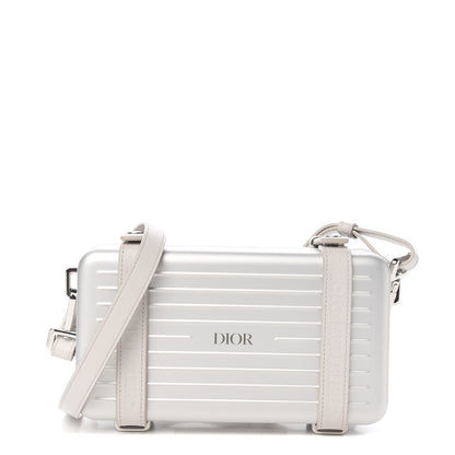 Christian Dior X RIMOWA Aluminum Personal Clutch On Strap Silver 1 of 16