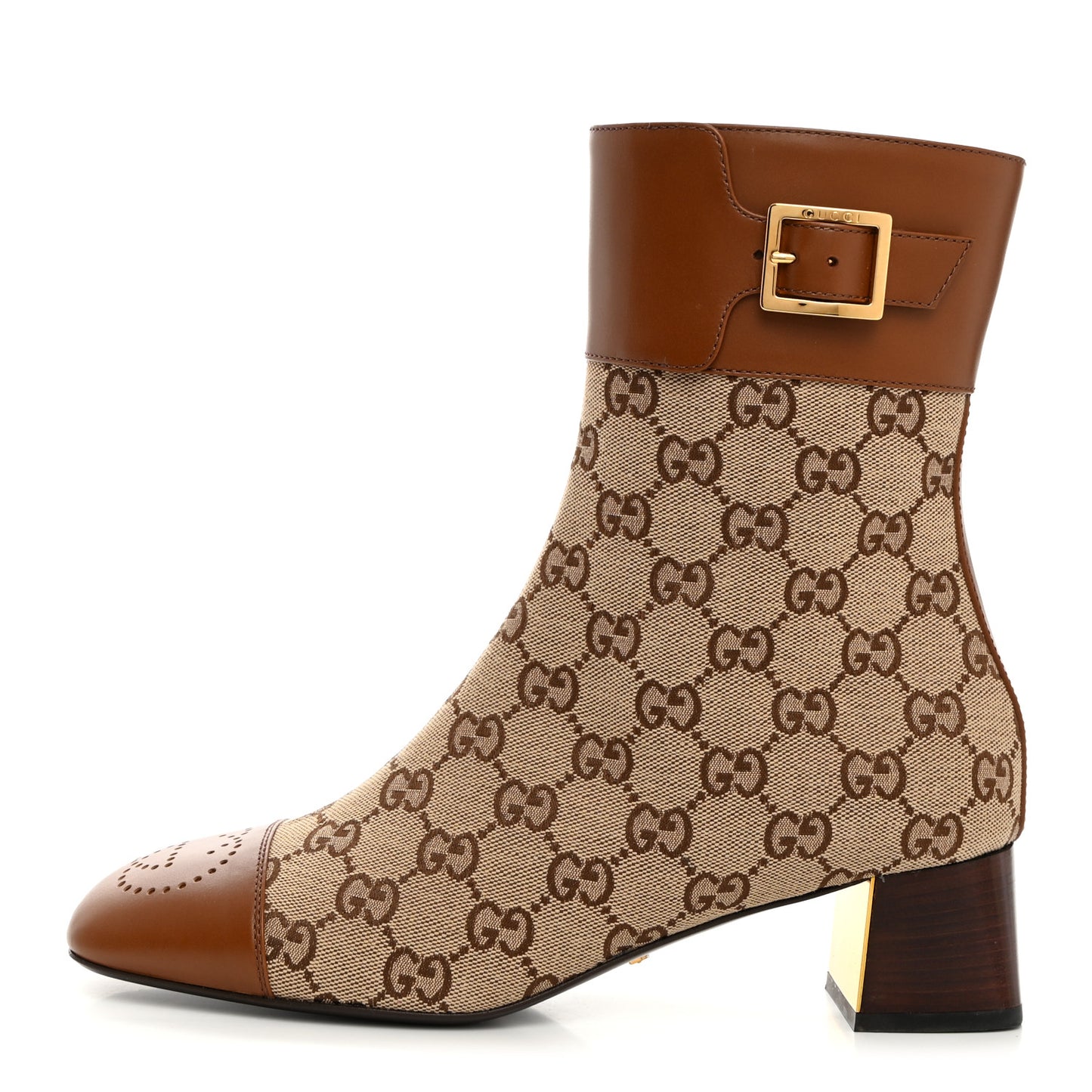 Monogram Cordovan Lux GG Ankle Boots 39 Beige Cuir