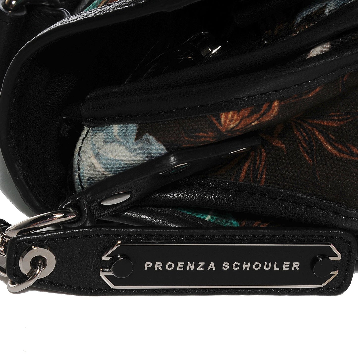 Floral Printed Canvas Medium PS1 Satchel Sea Green
