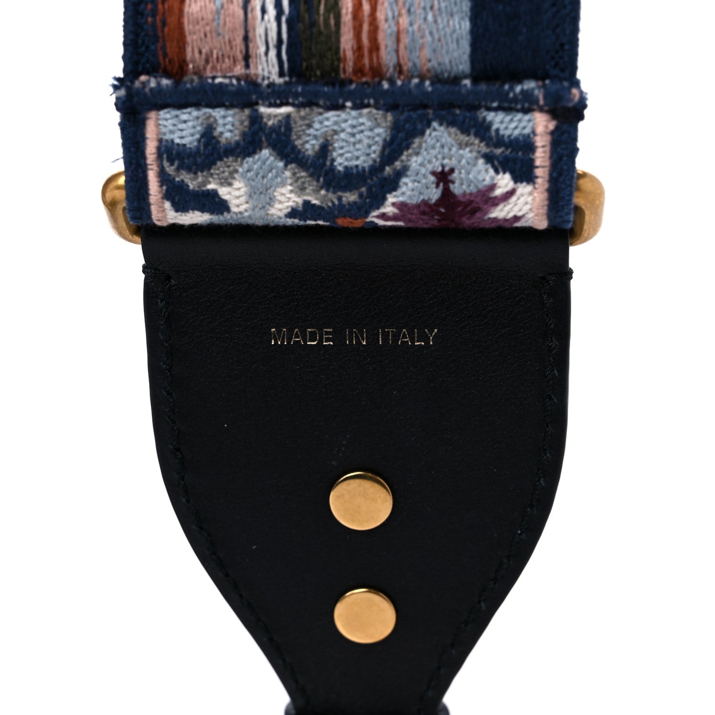 Canvas Embroidered Studded KaleiDiorscopic Shoulder Strap Multicolor