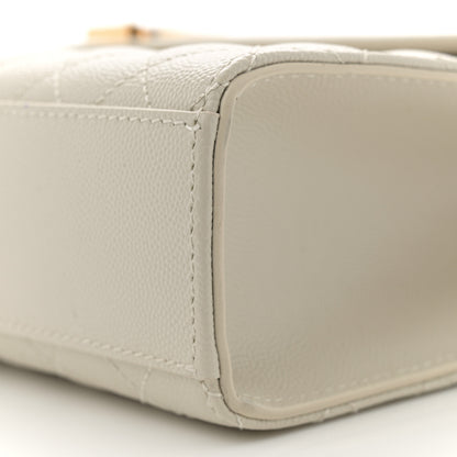 Saint Laurent Grain De Poudre Mixed Matelasse Large Triquilt Monogram Satchel Crema Soft 10 of 12