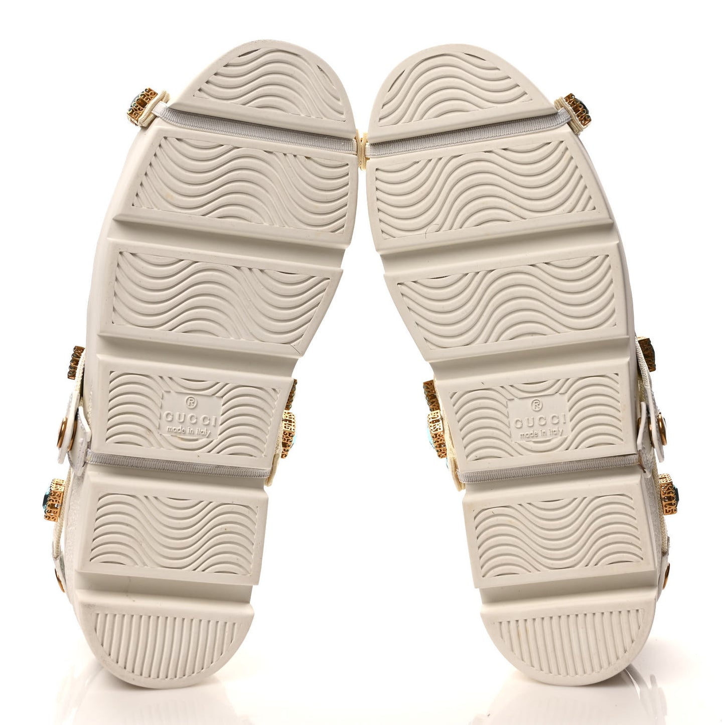 Calfskin Removable Crystals Bee Embroidered Ace Platform Sneakers 36 White