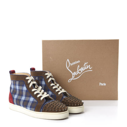 Christian Louboutin Crosta Barbara Square Lou Spikes Orlato Flat Sneakers 46 Version Blue 13 of 13